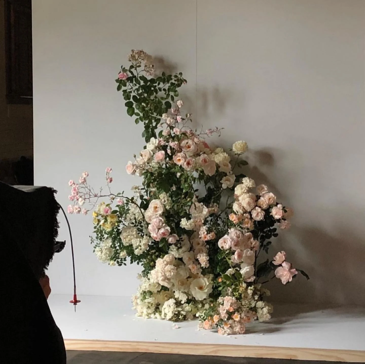 Fjura floral arrangement in pale pink and white